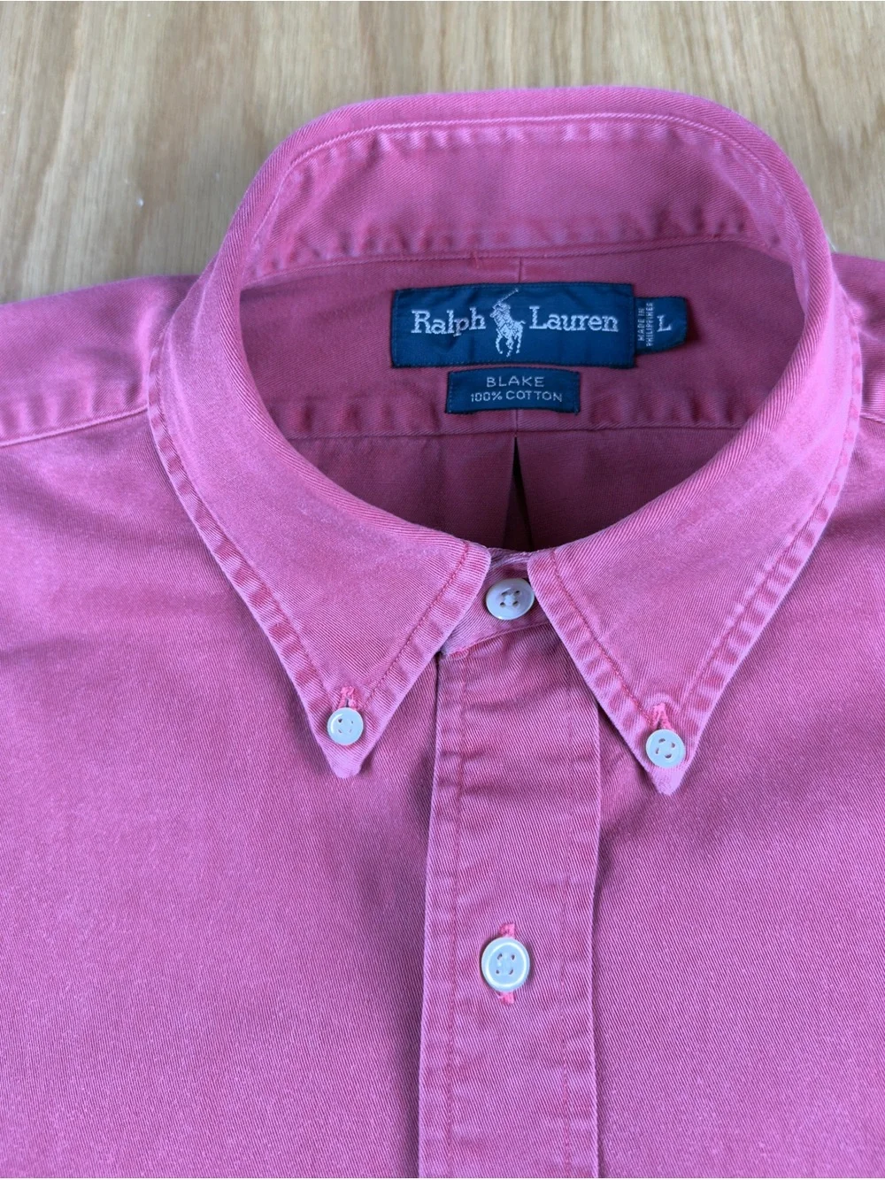 Ralph Lauren Blake 100% Cotton Long Sleeve Button Down - Pink/Rosewood - Men's L